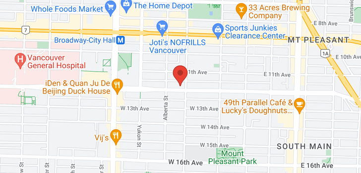 map of 215 W 12TH AVENUE